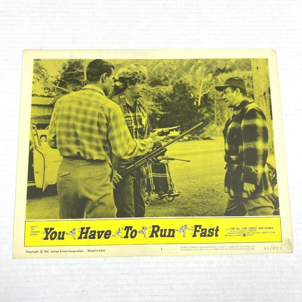 Set Of 7 You Have To Run Fast 1961 Lobby Card Movie Poster Craig Hill Crime Film